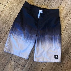 Boys Abercrombie Black, Gray, White Ombré Swim Board-shorts